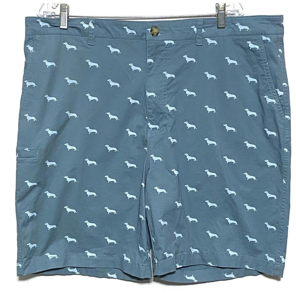 Boca Classics Dog All Over Print Chino Shorts Mens 42 Khakis Preppy Novelty Y2K